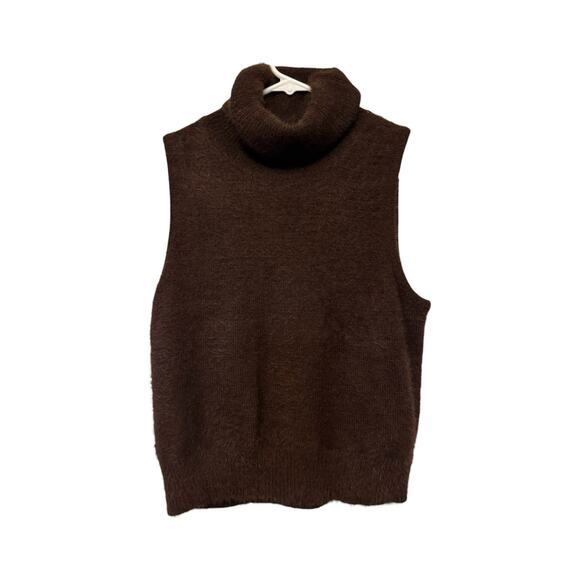 Jessica Simpson Brown Sleeveless Turtleneck Sweater Vest | Women’s M - Picture 2 of 6